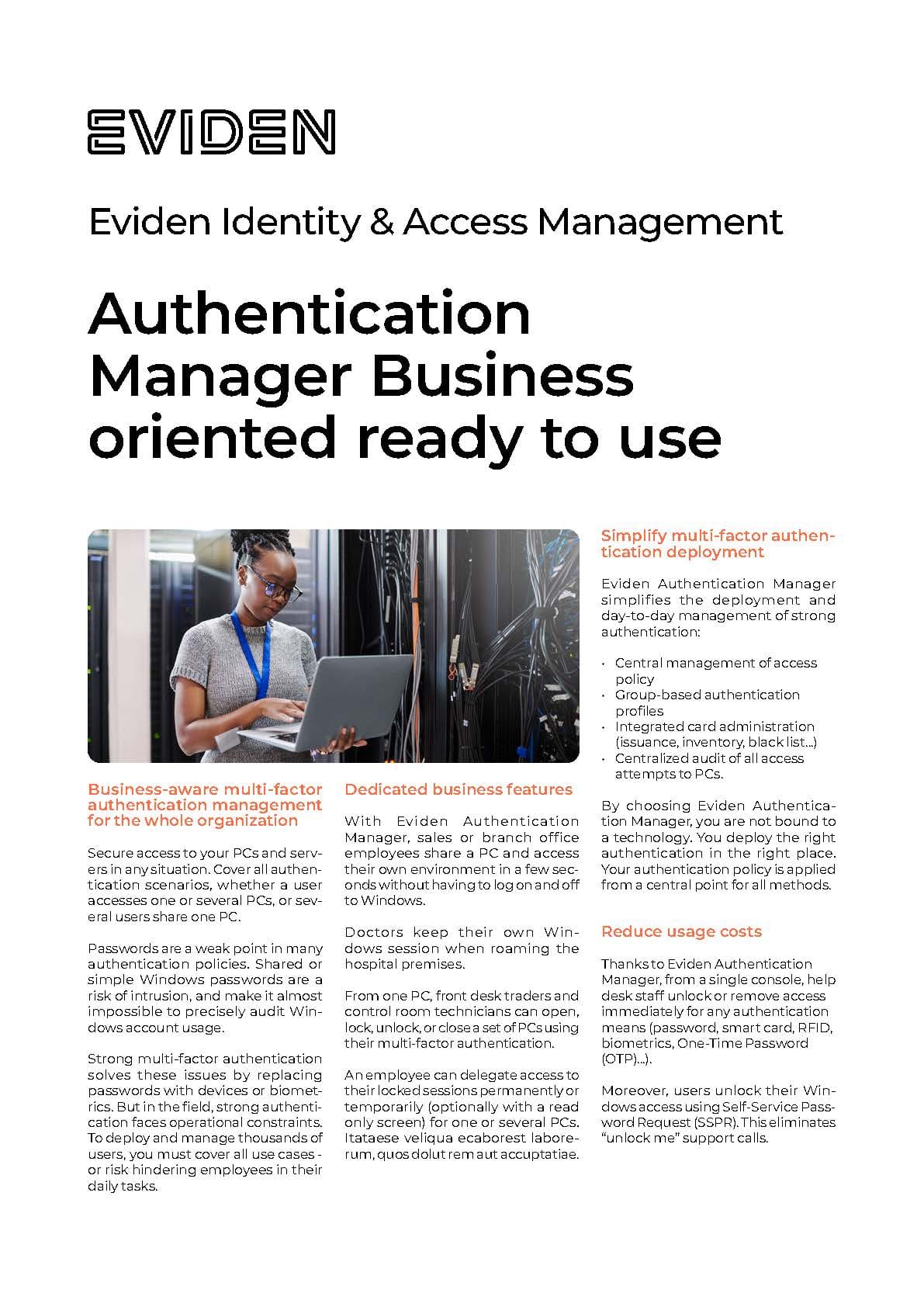 Eviden Authentication Manager factsheet