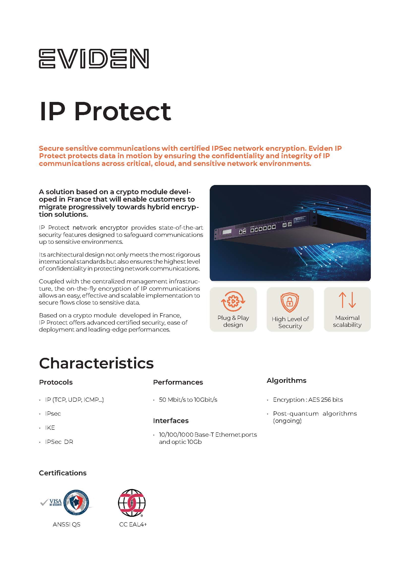 IP Protect - network encryptor - factsheet