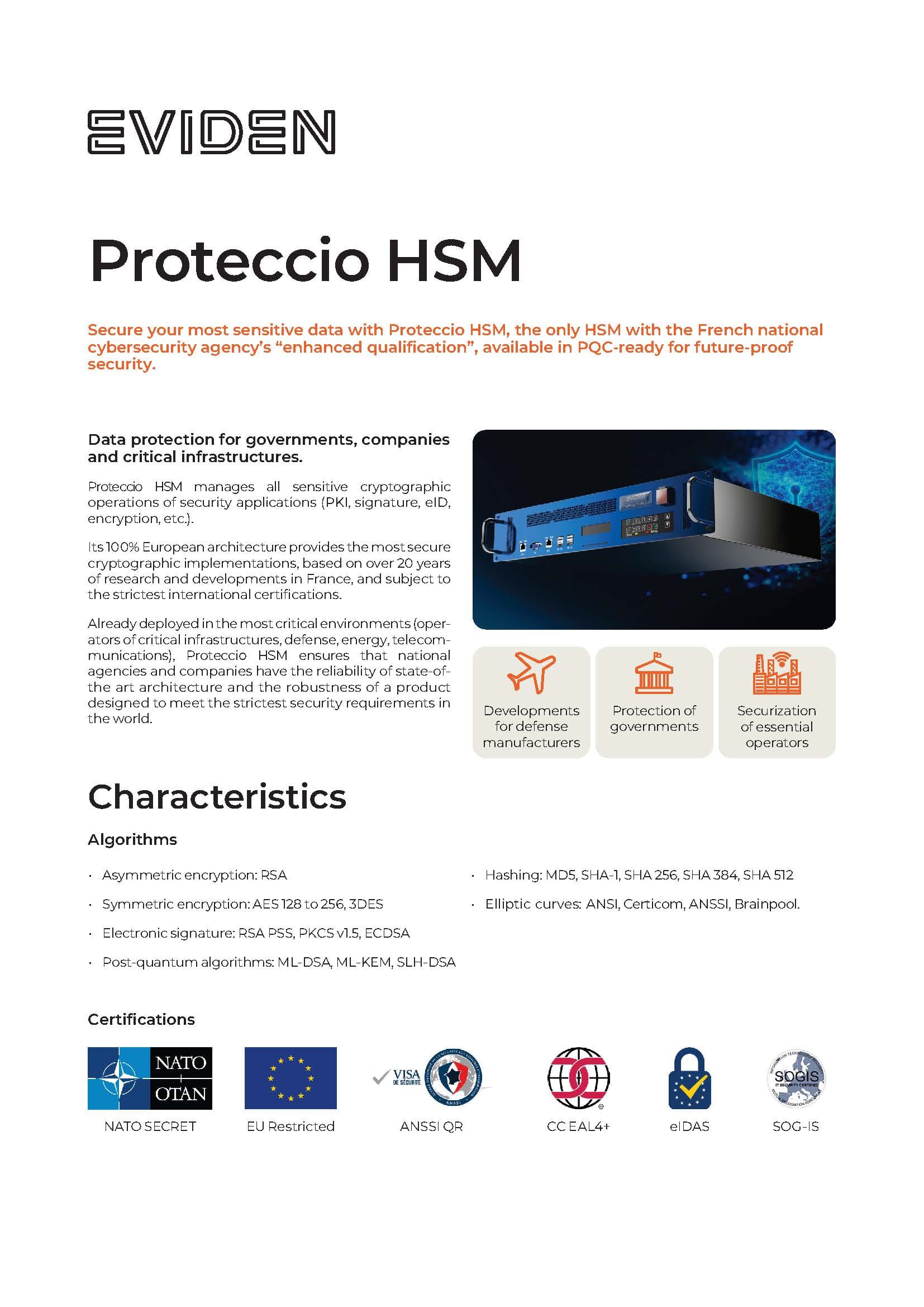 Proteccio HSM - factsheet